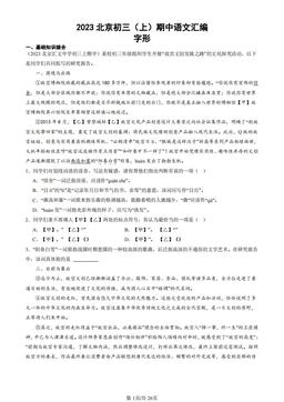 2023北京初三（上）期中语文汇编：字形-答案