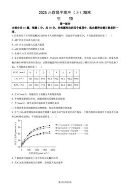2025北京昌平高三（上）期末生物（教师版）-答案