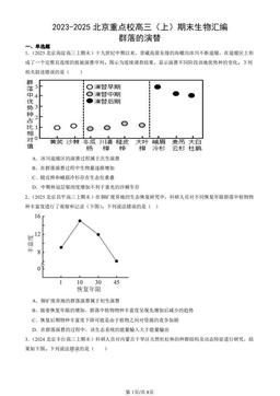 2023-2025北京重点校高三（上）期末生物汇编：群落的演替-答案