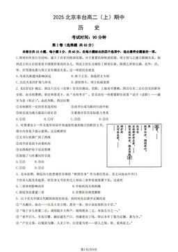 2025北京丰台高二（上）期中历史（A卷）（教师版）-答案
