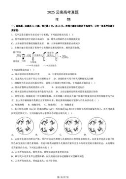 2025云南高考真题生物（教师版）-答案