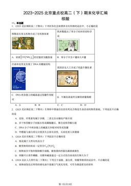 2023-2025北京重点校高二（下）期末化学汇编：核酸-答案