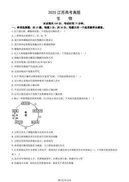 2025江苏高考真题生物（教师版）-答案