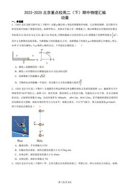 2023-2025北京重点校高二（下）期中物理汇编：动量-答案