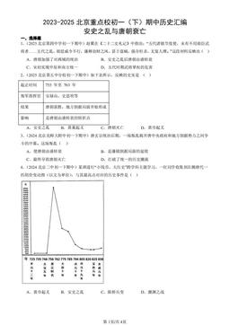 2023-2025北京重点校初一（下）期中历史汇编：安史之乱与唐朝衰亡-答案