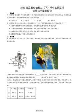 2023北京重点校初二（下）期中生物汇编：生物技术章节综合-答案