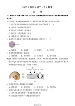 2025北京丰台初二（上）期末生物（教师版）-答案