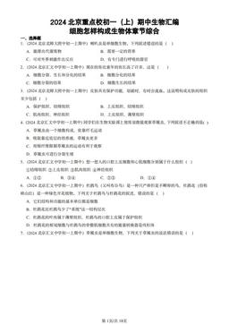 2024北京重点校初一（上）期中生物汇编：细胞怎样构成生物体章节综合-答案
