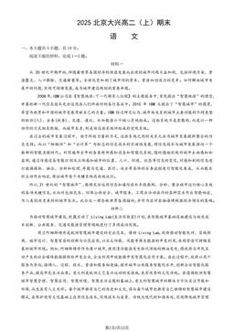 2025北京大兴高二（上）期末语文（教师版）-答案