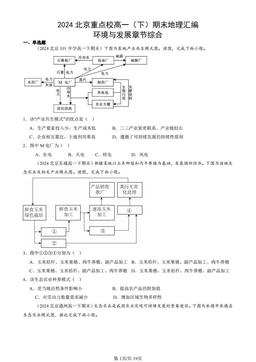 2024北京重点校高一（下）期末地理汇编：环境与发展章节综合-答案
