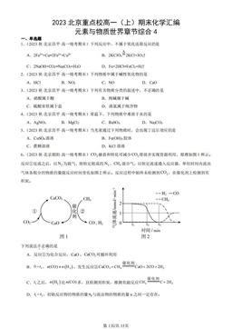 2023北京重点校高一（上）期末化学汇编：元素与物质世界章节综合4-答案