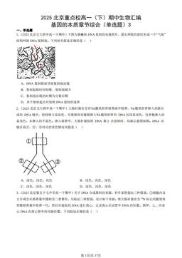 2025北京重点校高一（下）期中生物汇编：基因的本质章节综合（单选题）3-答案