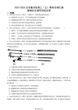 2023-2025北京重点校高二（上）期末生物汇编：植物生长调节剂的应用-答案