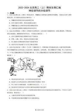 2022-2024北京高二（上）期末生物汇编：神经调节的分级调节-答案