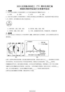2023北京重点校初二（下）期中生物汇编：根据生物的特征进行分类章节综合-答案