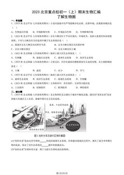 2023北京重点校初一（上）期末生物汇编：了解生物圈-答案