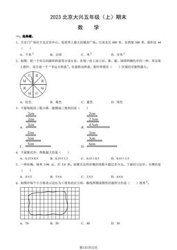 2023北京大兴五年级（上）期末数学（教师版）-答案