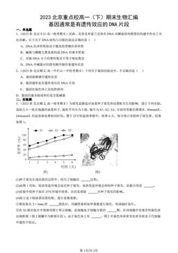 2023北京重点校高一（下）期末生物汇编：基因通常是有遗传效应的DNA片段-答案