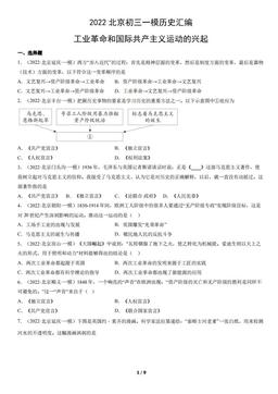 2022北京初三一模历史汇编：工业革命和国际共产主义运动的兴起-答案