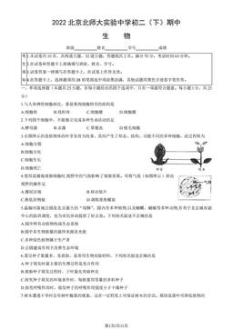 2022北京北师大实验中学初二（下）期中生物（教师版）-答案