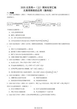2025北京高一（上）期末化学汇编：元素周期表的应用（鲁科版）-答案