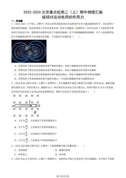 2022-2024北京重点校高二（上）期中物理汇编：磁场对运动电荷的作用力-答案
