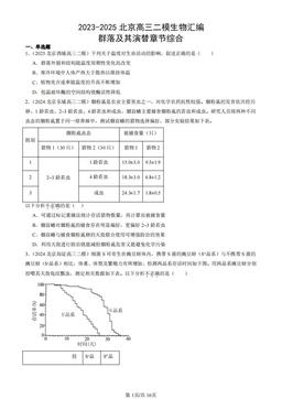 2023-2025北京高三二模生物汇编：群落及其演替章节综合-答案