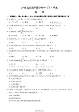 2023北京清华附中高一（下）期末数学（教师版）-答案