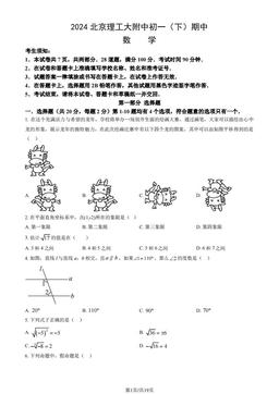 2024北京理工大附中初一（下）期中数学（教师版）-答案