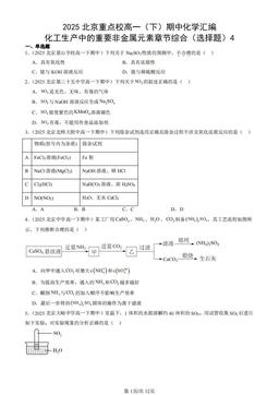 2025北京重点校高一（下）期中化学汇编：化工生产中的重要非金属元素章节综合（选择题）4-答案