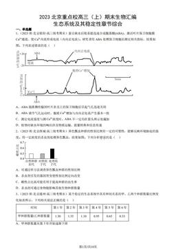 2023北京重点校高三（上）期末生物汇编：生态系统及其稳定性章节综合-答案