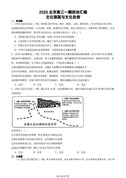2025北京高三一模政治汇编：文化强国与文化自信-答案