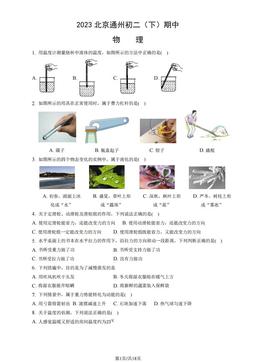 2023北京通州初二（下）期中物理（教师版）-答案