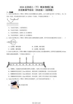 2024北京初二（下）期末物理汇编：光现象章节综合（京改版）（选择题）-答案