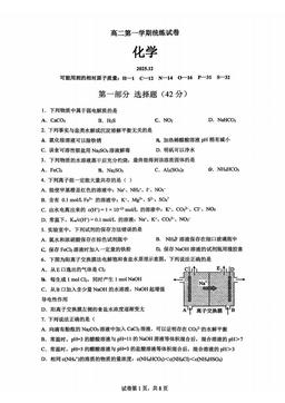 2025北京清华附中高二12月月考化学（教师版）-答案