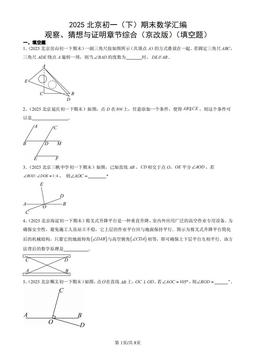 2025北京初一（下）期末数学汇编：观察、猜想与证明章节综合（京改版）（填空题）-答案