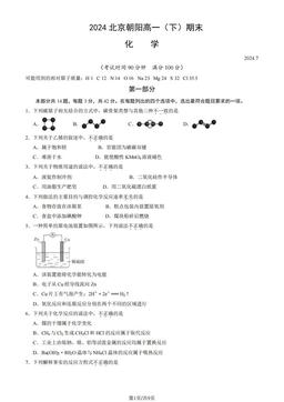2024北京朝阳高一（下）期末化学（教师版）-答案