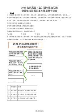 2022北京高三（上）期末政治汇编： 全面依法治国的基本要求章节综合-答案