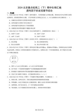 2024北京重点校高二（下）期中生物汇编：遗传因子的发现章节综合-答案