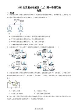 2022北京重点校初三（上）期中物理汇编：电流-答案
