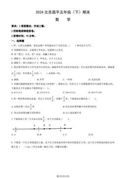 2024北京昌平五年级（下）期末数学（教师版）-答案