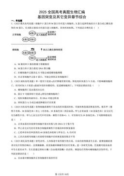 2025全国高考真题生物汇编：基因突变及其它变异章节综合-答案