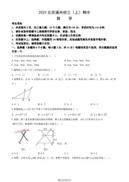 2023北京通州初三（上）期中数学（教师版）-答案
