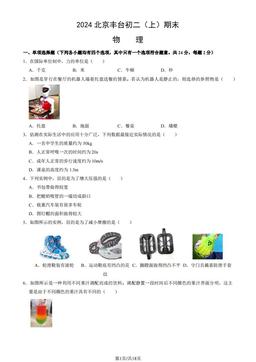 2024北京丰台初二（上）期末物理（教师版）-答案