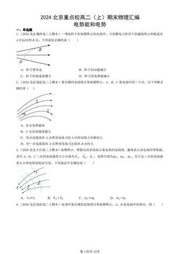 2024北京重点校高二（上）期末物理汇编：电势能和电势-答案