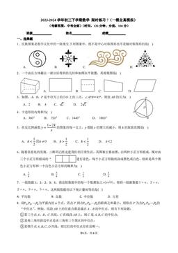 2024北京人大附中初三零模数学-试题