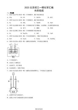 2023北京初三一模化学汇编：水的组成-答案