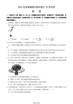 2022北京首都师大附中高三10月月考物理-试题