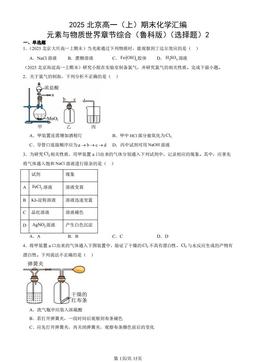 2025北京高一（上）期末化学汇编：元素与物质世界章节综合（鲁科版）（选择题）2-答案