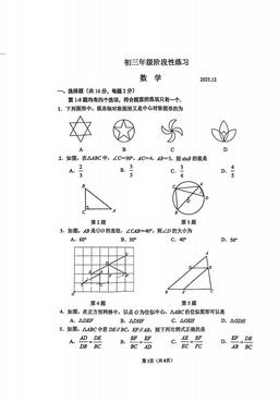 2025北京首都师大附中初三12月月考数学（教师版）-答案